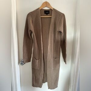 Ambiance Long Knit Tan Cardigan